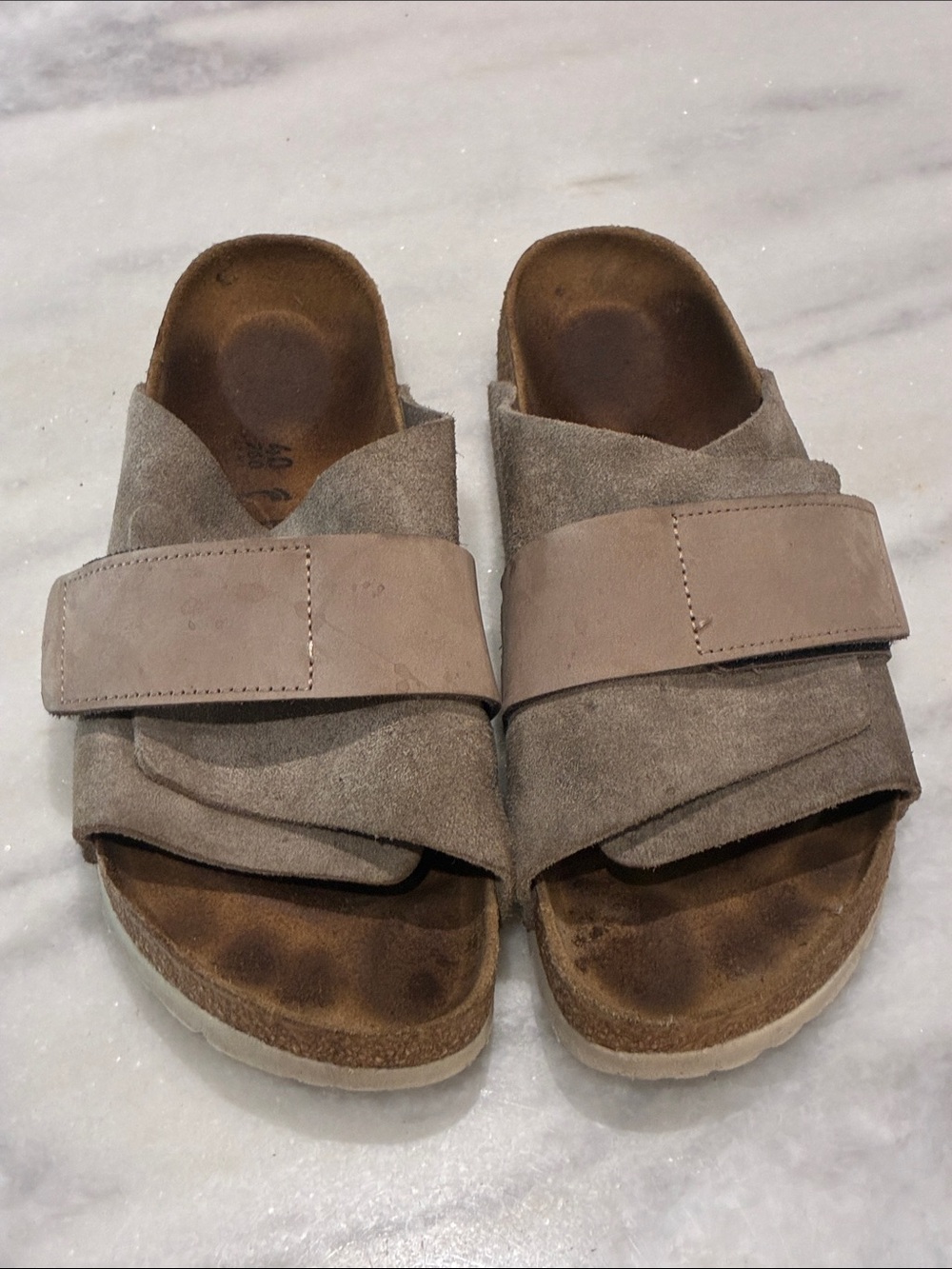 Birkenstock Taupe Suede Adjustable Kyoto Crossover Sandals